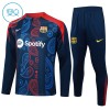 Barcelone Sweat d'Entraînement Quarter-Zip 2024-25 Marine Pour Enfant